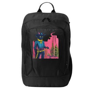 Western Cowboy Black Cat City Backpack