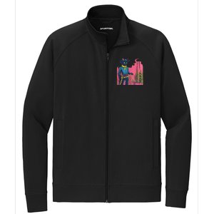 Western Cowboy Black Cat Stretch Full-Zip Cadet Jacket