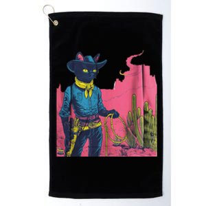 Western Cowboy Black Cat Platinum Collection Golf Towel