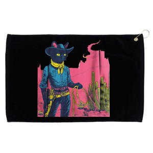 Western Cowboy Black Cat Grommeted Golf Towel