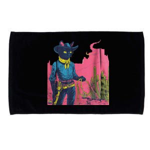 Western Cowboy Black Cat Microfiber Hand Towel