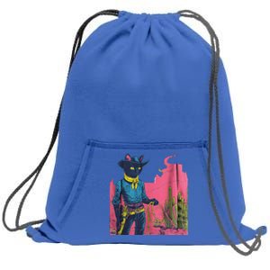 Western Cowboy Black Cat Sweatshirt Cinch Pack Bag