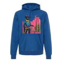 Western Cowboy Black Cat Premium Hoodie