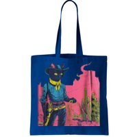 Western Cowboy Black Cat Tote Bag