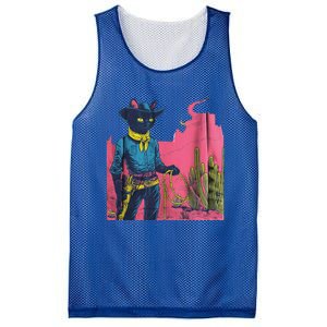 Western Cowboy Black Cat Mesh Reversible Basketball Jersey Tank