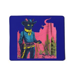 Western Cowboy Black Cat Mousepad