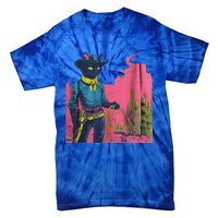 Western Cowboy Black Cat Tie-Dye T-Shirt