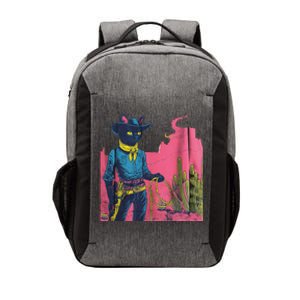 Western Cowboy Black Cat Vector Backpack