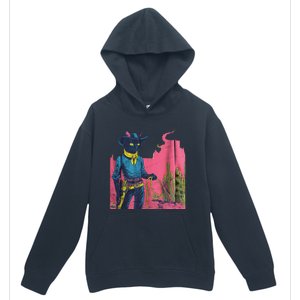 Western Cowboy Black Cat Urban Pullover Hoodie