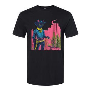 Western Cowboy Black Cat Softstyle CVC T-Shirt