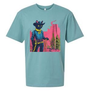 Western Cowboy Black Cat Sueded Cloud Jersey T-Shirt