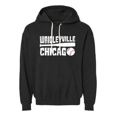 Wrigleyville Chicago Baseball American Garment-Dyed Fleece Hoodie