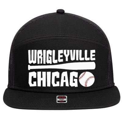 Wrigleyville Chicago Baseball American 7 Panel Mesh Trucker Snapback Hat
