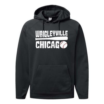 Wrigleyville Chicago Baseball American Performance Fleece Hoodie