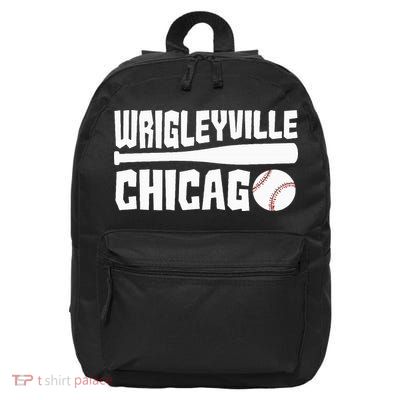 Wrigleyville Chicago Baseball American 16 in Basic Backpack