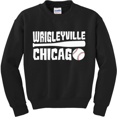 Wrigleyville Chicago Baseball American Kids Sweatshirt