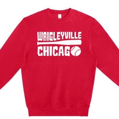 Wrigleyville Chicago Baseball American Premium Crewneck Sweatshirt