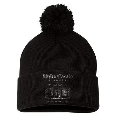 White Castle By The Sack Pom Pom 12in Knit Beanie