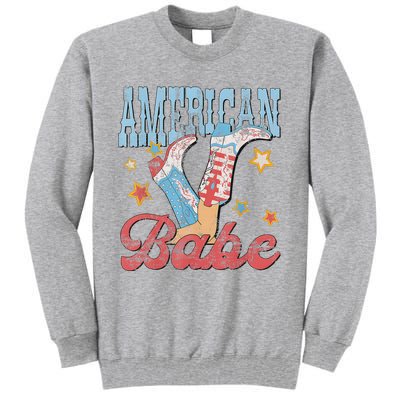 Western Cowgirl Boots Retro American Babe Design Tall Sweatshirt