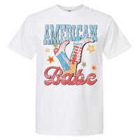 Western Cowgirl Boots Retro American Babe Design Garment-Dyed Heavyweight T-Shirt