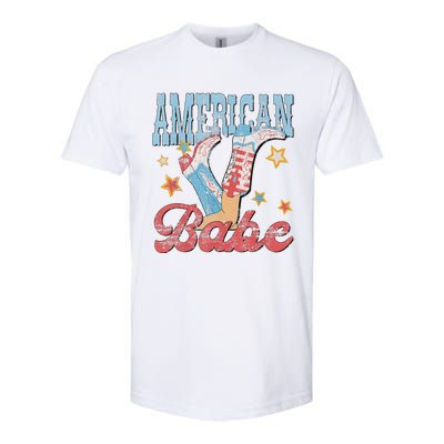 Western Cowgirl Boots Retro American Babe Design Softstyle CVC T-Shirt