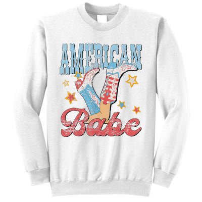 Western Cowgirl Boots Retro American Babe Design Sweatshirt