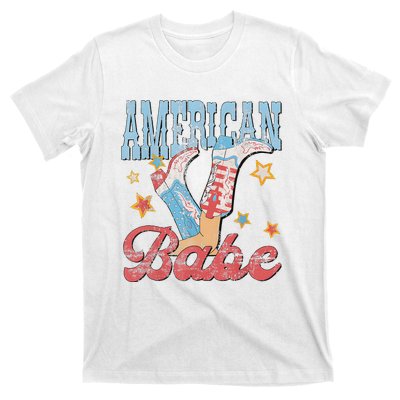 Western Cowgirl Boots Retro American Babe Design T-Shirt