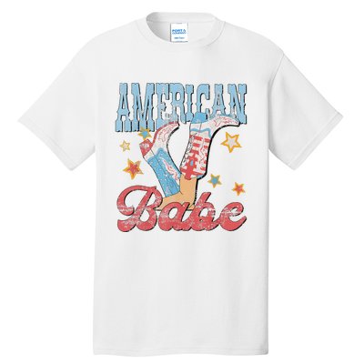 Western Cowgirl Boots Retro American Babe Design Tall T-Shirt