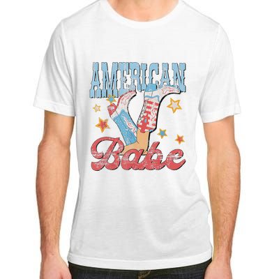 Western Cowgirl Boots Retro American Babe Design Adult ChromaSoft Performance T-Shirt