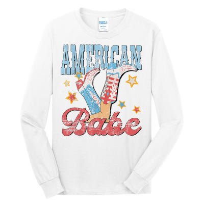 Western Cowgirl Boots Retro American Babe Design Tall Long Sleeve T-Shirt