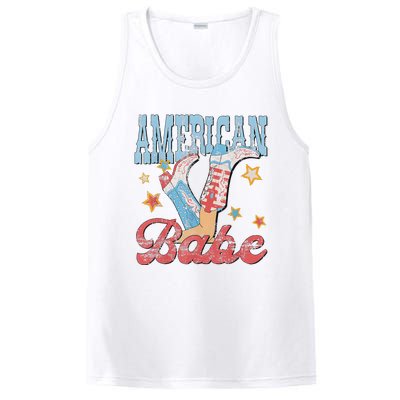 Western Cowgirl Boots Retro American Babe Design PosiCharge Competitor Tank