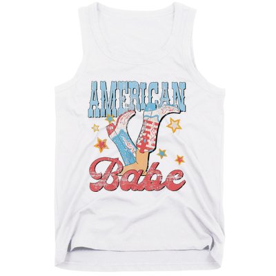 Western Cowgirl Boots Retro American Babe Design Tank Top