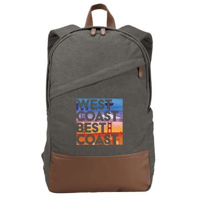 West Coast Best Coast Seaposfla Cotton Canvas Backpack