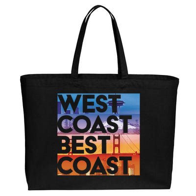 West Coast Best Coast Seaposfla Cotton Canvas Jumbo Tote