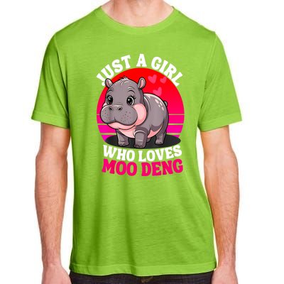 Woman Cute Baby Hippo Moo Deng Just A Girl Who Loves Moo Deng Gift Adult ChromaSoft Performance T-Shirt