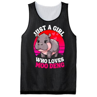 Woman Cute Baby Hippo Moo Deng Just A Girl Who Loves Moo Deng Gift Mesh Reversible Basketball Jersey Tank