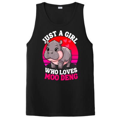 Woman Cute Baby Hippo Moo Deng Just A Girl Who Loves Moo Deng Gift PosiCharge Competitor Tank