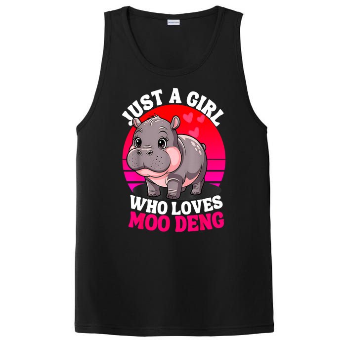 Woman Cute Baby Hippo Moo Deng Just A Girl Who Loves Moo Deng Gift PosiCharge Competitor Tank