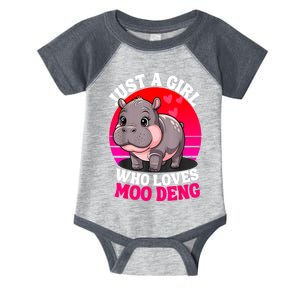 Woman Cute Baby Hippo Moo Deng Just A Girl Who Loves Moo Deng Gift Infant Baby Jersey Bodysuit