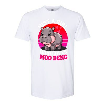 Woman Cute Baby Hippo Moo Deng Just A Girl Who Loves Moo Deng Gift Softstyle CVC T-Shirt