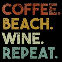 Womens Coffee Beach Wine Repeat Funny Retro Beach Cooling Performance Long Sleeve Crew