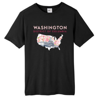 Washington Capitol Building With Cherry Blossom In Us Map Tall Fusion ChromaSoft Performance T-Shirt