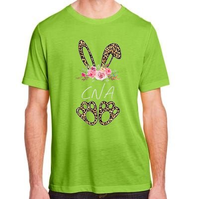 Womens CNA Bunny Leopard Flowers Easter Gifts Adult ChromaSoft Performance T-Shirt