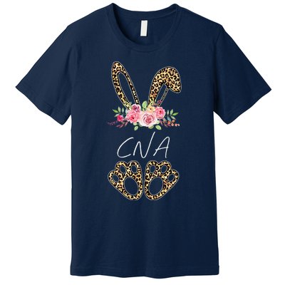 Womens CNA Bunny Leopard Flowers Easter Gifts Premium T-Shirt