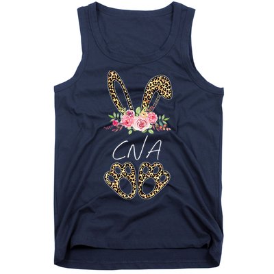 Womens CNA Bunny Leopard Flowers Easter Gifts Tank Top