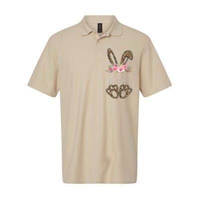 Womens CNA Bunny Leopard Flowers Easter Gifts Softstyle Adult Sport Polo