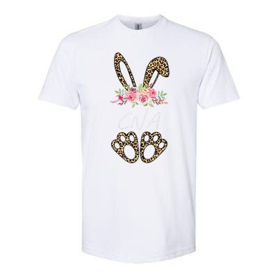 Womens CNA Bunny Leopard Flowers Easter Gifts Softstyle CVC T-Shirt