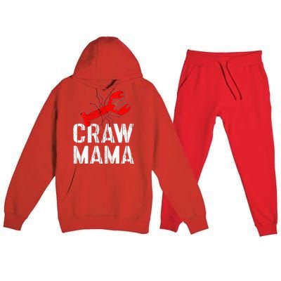 Womens Crawfish Boil Tee Funny Love Crayfish Craw Mama Crawfish Premium Hooded Sweatsuit Set