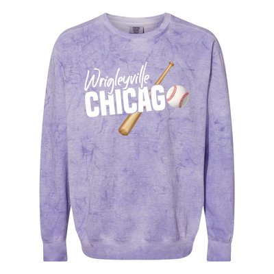 Wrigleyville Chicago Baseball American Colorblast Crewneck Sweatshirt