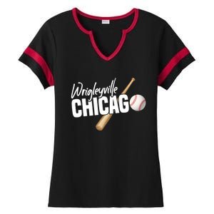 Wrigleyville Chicago Baseball American Ladies Halftime Notch Neck Tee